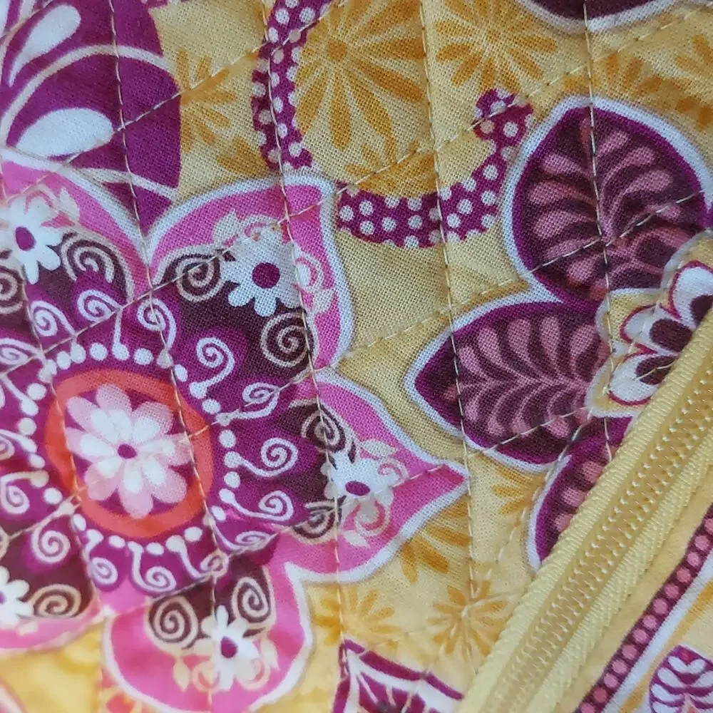 Vera Bradley Cinch String Backpack Yellow Boho Floral Bali Gold Retired‎